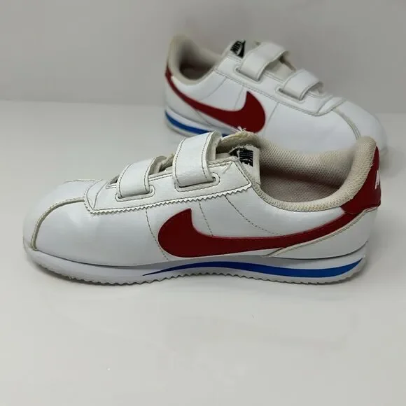 Nike Cortez Basic SL Kids 3Y White Red Blue Shoes Forrest Gump 904767 103 - Picture 3 of 6